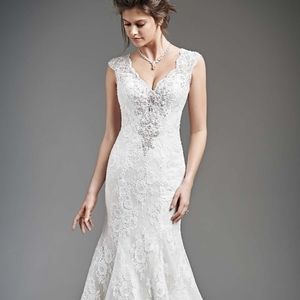 Kenneth Winston 1621 Ivory 18 All Lace Mermaid Extremely Low Back Wedding Dress